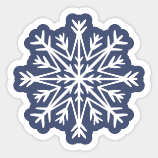 Simple white snowflake Sticker